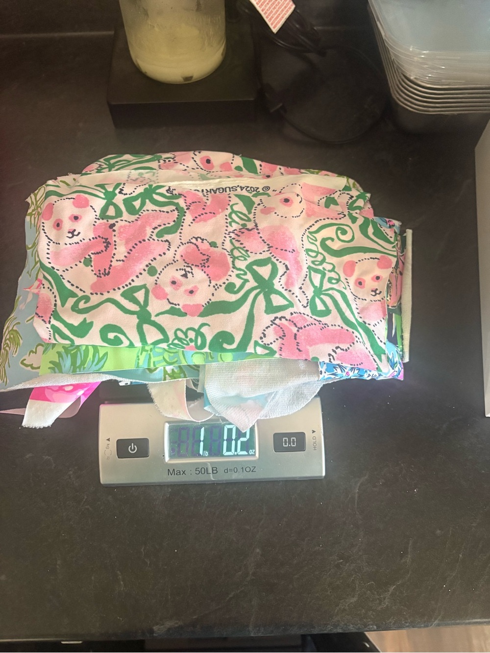 1 GALLON bag full of Lilly Pulitzer scrap material - Picture 5 of 5